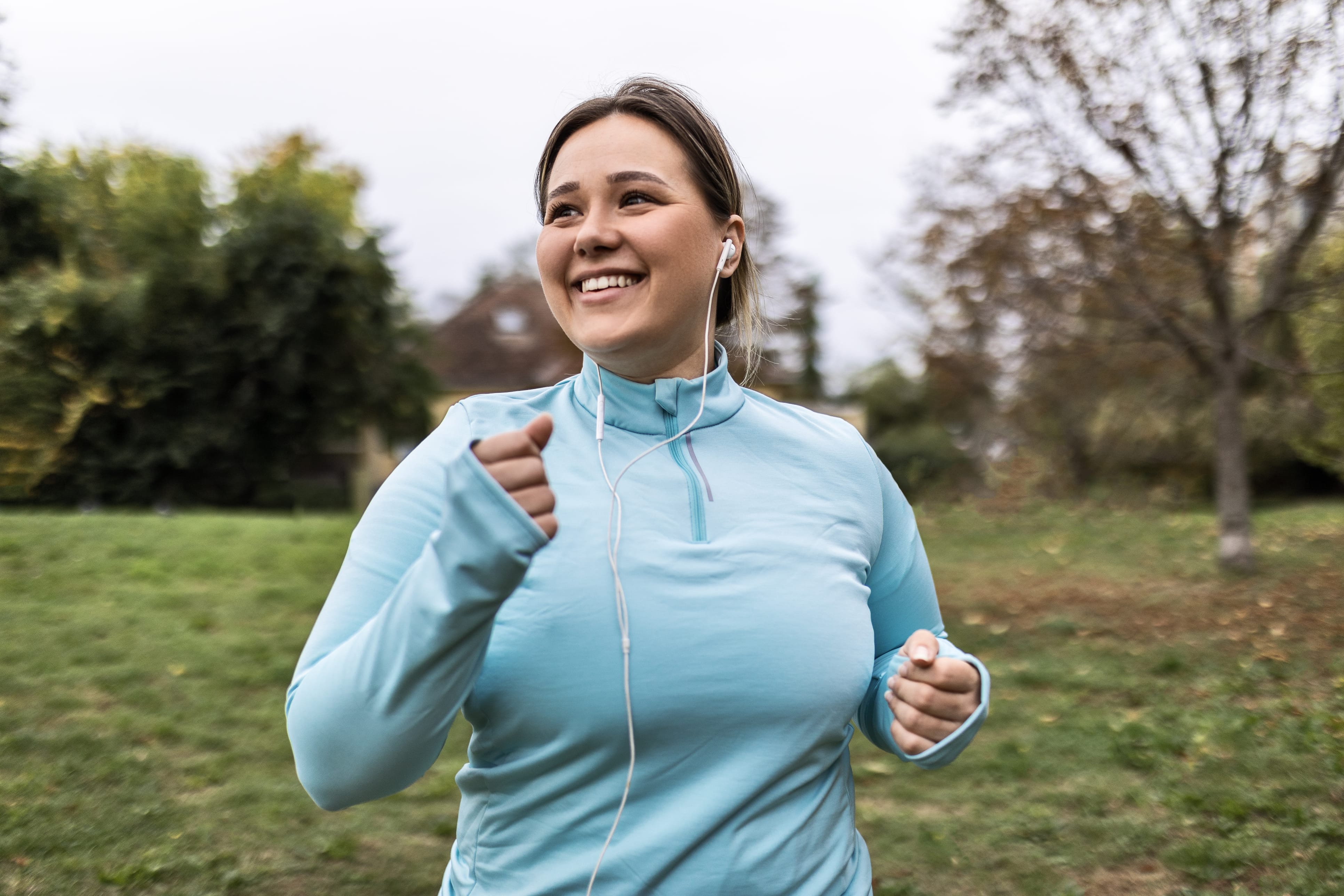 Woman exercising outside